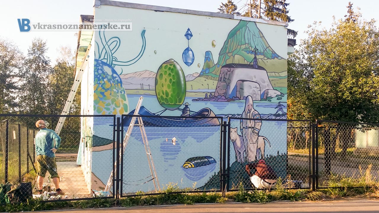 роспись трансформаторной будки в городе Краснознаменск