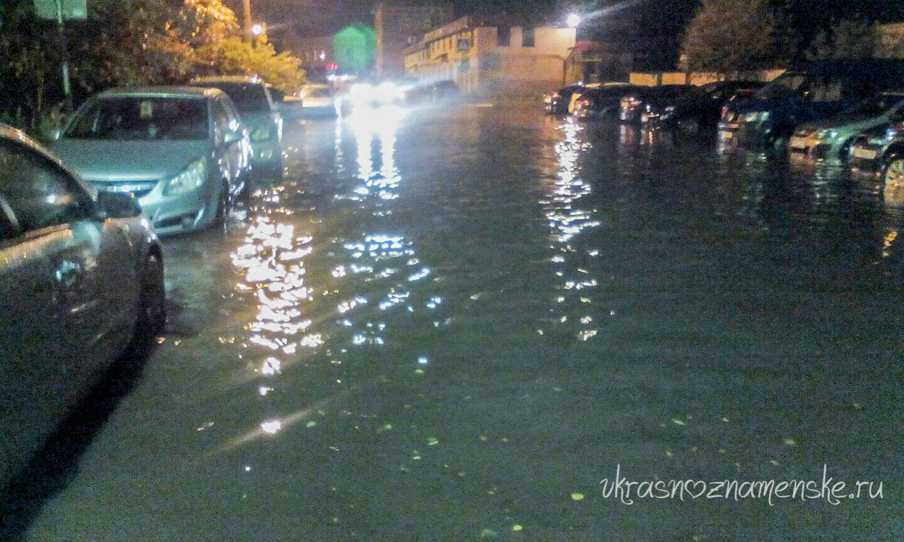 Потоп в ЗАТО Краснознаменск,ливнёвки не справляются, город тонет