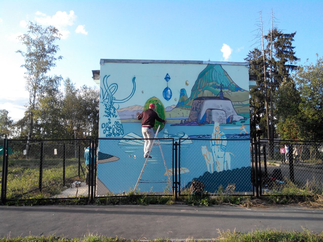 роспись трансформаторной будки в городе Краснознаменск