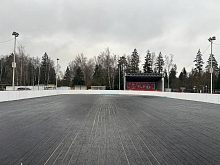 Ход строительства катка в Городском парке