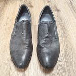 Фирменные серые кожаные муж туфли Respect