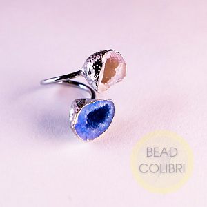 Кольцо Друза агата "Двойное"