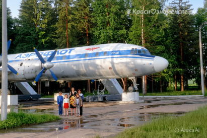 Самолет в городе