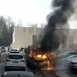 Пожар во дворе улицы Парковая