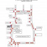Схема временного ограничения движения автотранспортных средств 2, 5, 9 мая.