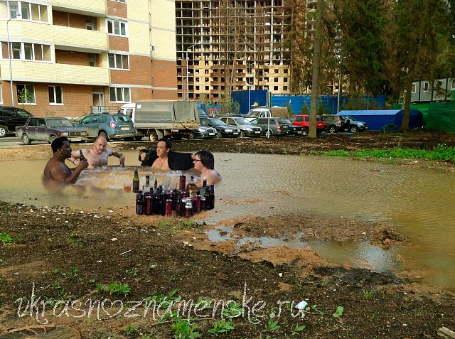 В тени фруктовых деревьев, под пения птиц и шум ле