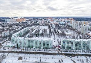 Зимний город с высоты