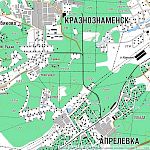 Железная дорога Апрелевка - Краснознаменск на ретро-топокарте Росреестра