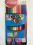 Карандаши цветные из американской липы,треугольные,ударопрочный грифель 12 штук