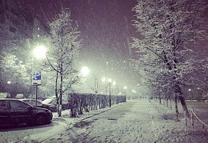 Снегопад в Краснознаменске