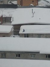 Дети ходят по крышам двухэтажных гаражей