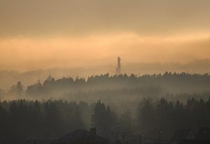Вид из Краснознаменска на с. Сидоровское.