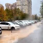 Прорыв трубы системы отопления на ул.Советская