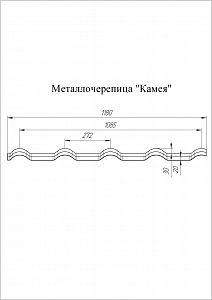 Металлочерепица GL Kamea 0,5 Satin (8017)