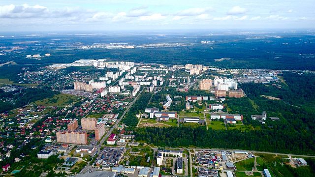 Город с высоты 500 метров.