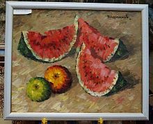Натюрморт "Арбуз" масло  Автор Карманов