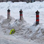 Партизанские растяжки у стадиона "Заря" 