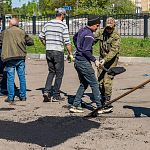 Ямочный ремонт на парковке возле магазина "УЮТ"