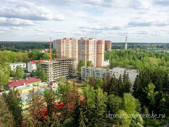 Первый микрорайон, вид сверху, стройка,