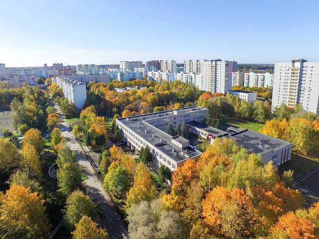 Краснознаменск с высоты, вид с верху