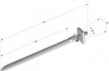 Шпилька металлическая оцинкованная 120 мм со спецгайкой Docke Premium  