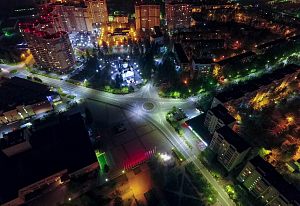 Краснознаменск с высоты ночью