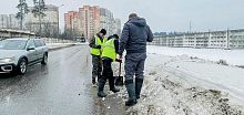 Чистка ливневых решёток от льда и снега по ул. Автомобилистов