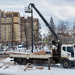 Установка светодиодных фонарей на площади Ленина