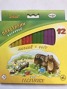 Пластилин восковой 12 цветов Пчёлка