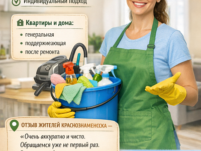 Генеральная уборка квартир и домов в Краснознаменс