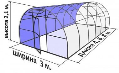 Теплица Классик 25 (труба оц. 25х25, ширина - 3 м, высота 2,1 м)