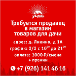 Требуется продавец в магазин товаров для дачи 