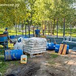 Во дворе дома по адресу ул. Победы 12, появилась новая спортивная площадка