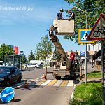 Установка фонарных столбов на пешеходных переходах