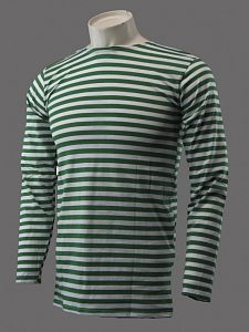 Тельняшка зелёная полоса ХБ