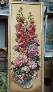 Букет с мальвой б (108Х36), 183-A-8531EM, 4-гранник