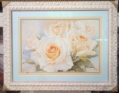 Вышивка крестом " Белые розы "