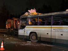 В результате дтп пострадал один человек — водитель автобуса.