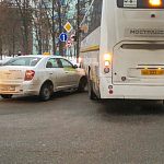 ДТП такси с автобусом у штаба