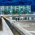 На "старом новом" озере заливают каток! Класс!