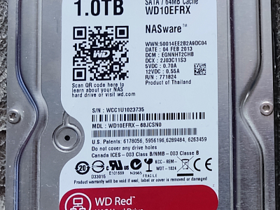 Продаются 2 HDD WD RED NAS 1TB