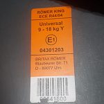 Автокресло 9-18кг Romer king ece R44/04