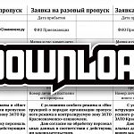 Шаблон заявки на разовый пропуск - скачать