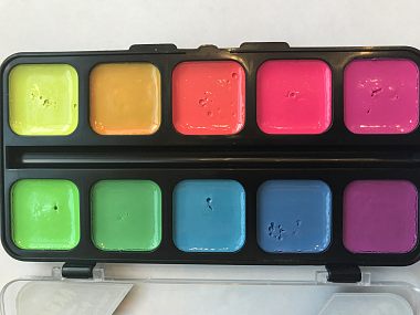 Акварель медовая полусухая флуоресцентная Флюрики 10 цветов