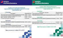 Расписание работы поликлиники (взрослого и детского отделений) в праздничные дни