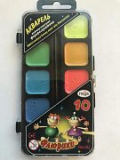 Акварель медовая полусухая флуоресцентная Флюрики 10 цветов