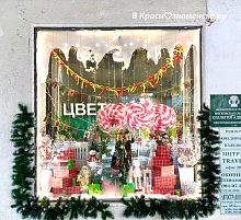 Цветочный в Подснежнике радует своей новой новогодней витриной