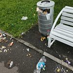 Зачем так свинячить после себя в городском парке?