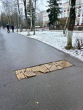 На проспекте Мира повреждённое тактильное покрытие вызывает затруднения