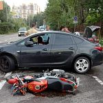 ДТП с участием мотоцикла около центрального КПП